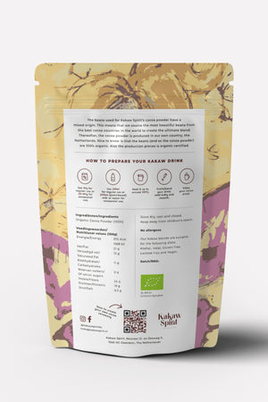 Organic Cocoa Blend back packaging